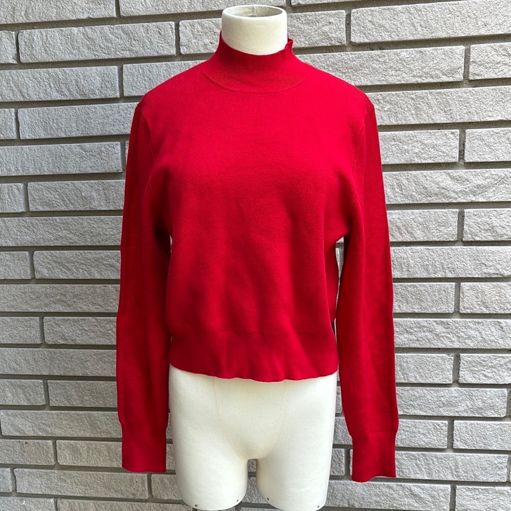 Abercrombie & Fitch Red Mock Neck Sweater